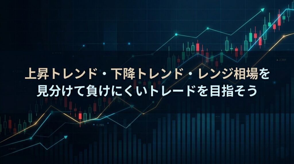 上昇トレンド・下降トレンド・レンジ相場を見分けて負けにくいトレードを目指そう